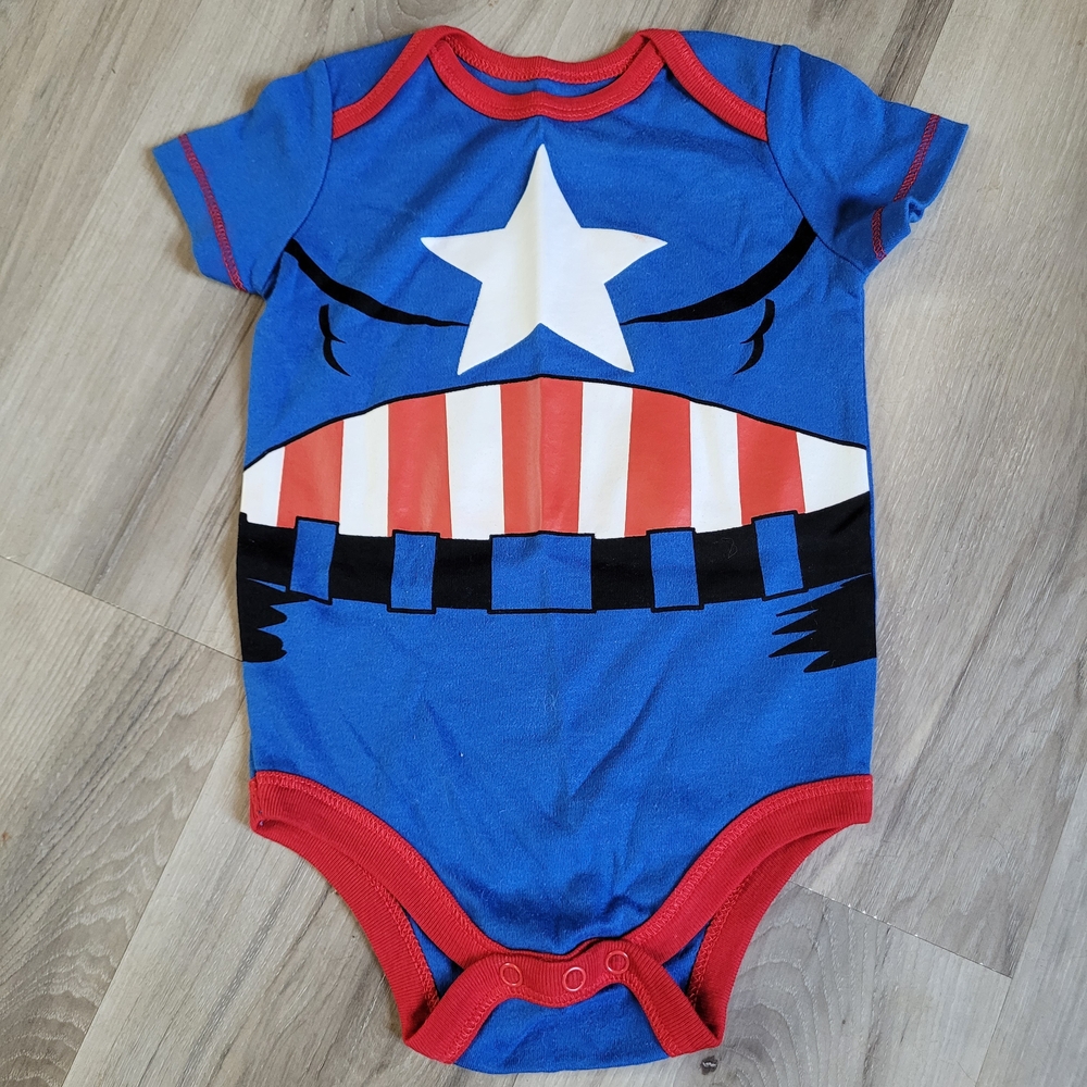Marvel Blue and Red Captain America Kids One Piece